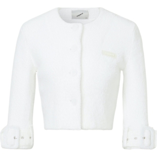 【折扣】COPERNI 女秋冬简约利落品牌标志贴花平绒针织上衣