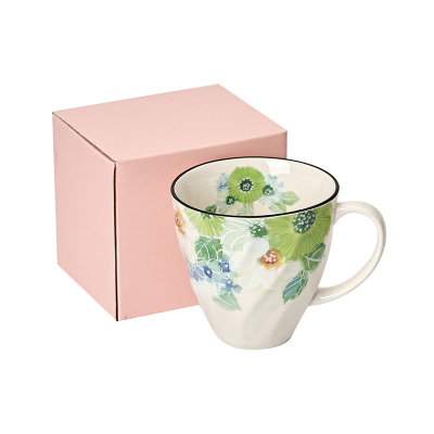 ceramic蓝美浓烧马克杯花卉茶杯