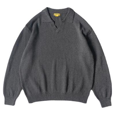 dakyam达人v字领珠地套头毛衣