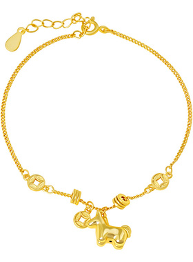 宫里上新本命年小马纯银手链