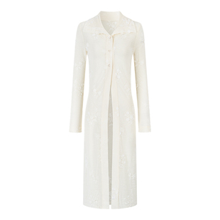 创世纪元【仙韵逸影】薄款立体刺绣针织开衫秋长款半透感防晒外套