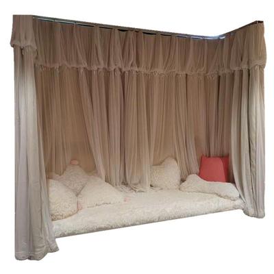 ins风双层带纱客厅卧室少女短帘