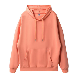 多巴胺彩色卫衣女男秋冬落肩闺蜜团队年会同学聚会中国红印字logo