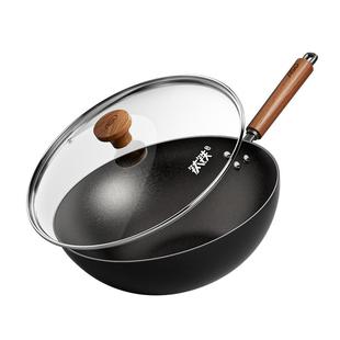 爱仕达有钛铁锅炒菜锅家用不粘炒锅0涂层免开锅电磁炉燃气专用锅