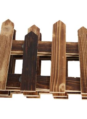 森系木质小围栏篱笆花草舞台摆件