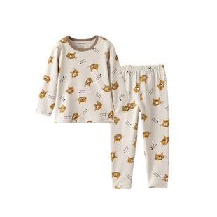 小黑托尼昵2024秋冬新款男童舒绒内衣套装秋衣秋裤加厚儿童家居服