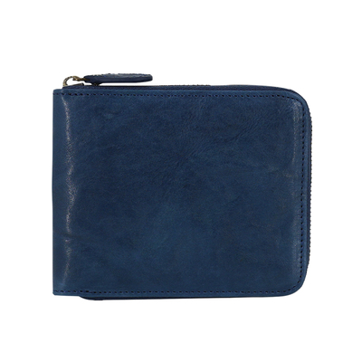 2024头层牛皮拉链零钱包复古男