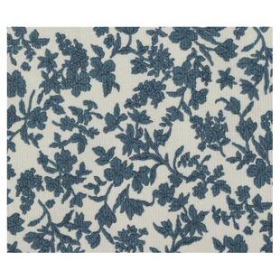 日本进口21w灯芯绒面料sunwell手工居家布艺连衣裙服装布蓝花映月