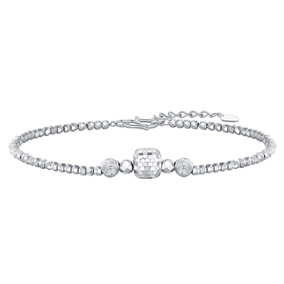 潮宏基铂雅小方糖铂金手链