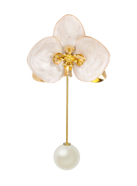 轻奢花朵兰花胸针教师节中秋礼物