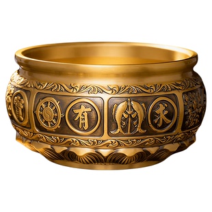 香炉家用供奉上香室内铜香炉敬神供佛前香火供炉熏香炉黄铜聚宝盆