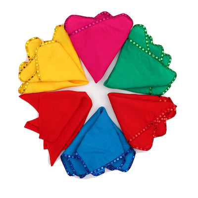 舞蹈考级手绢花绵绸八角巾