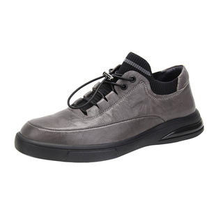 奥勒伦男鞋真皮休闲皮鞋男款秋冬新款软皮软底舒适百搭男士休闲鞋