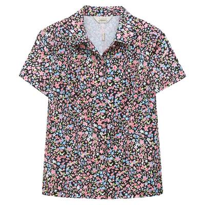 妙采短袖印花气质衬衫