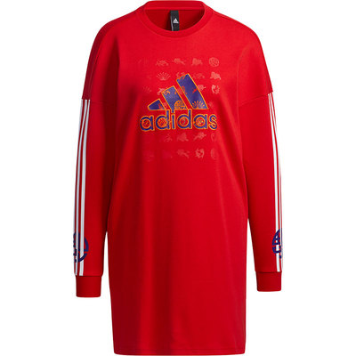 女子训练套头长款卫衣