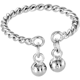 S925纯银铃铛戒指女小众设计高级感尾戒小指开口宫铃食指戒子指环