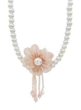 日韩花朵珍珠颈链轻奢锁骨链气质甜美项链女宴会生日礼物高颜值