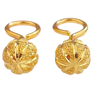 百泰钉砂金珠黄金耳饰足金999转运珠耳钉泡钉弯钩弯针养耳洞女款