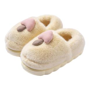 厚底毛绒棉拖鞋亲子儿童可爱蘑菇棉鞋包根月子鞋女士情侣居家男款