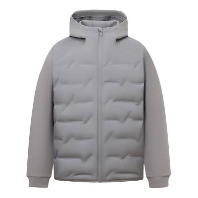 拇指白小宇拼接连帽羽绒服