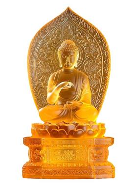 琉璃药师佛七宝如来佛像摆件