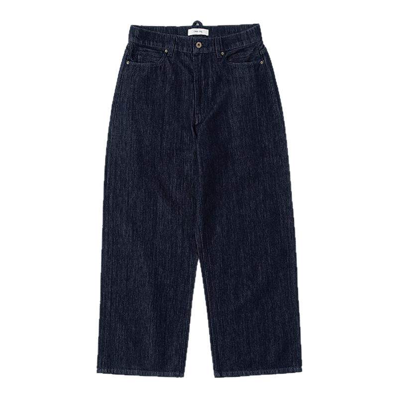COMMON SCENTS原牛纸纱混纺活性固色11oz宽松直筒牛仔长裤