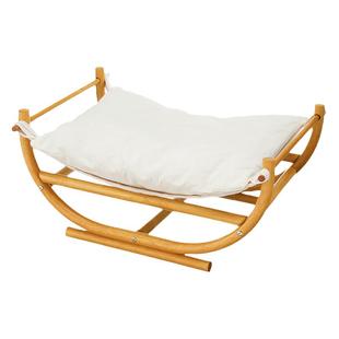 日本necosekai进口藤木制猫咪吊床猫窝猫床实木宠物床四季通用