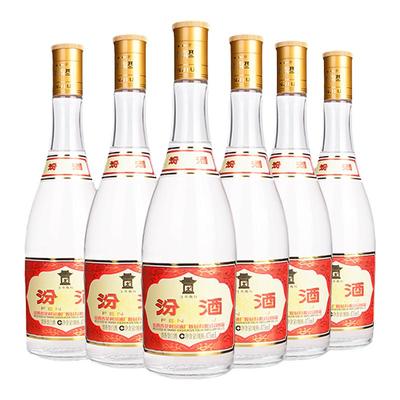 【官方正品】山西杏花村酒 玻汾酒53度黄盖汾酒475mL*6瓶