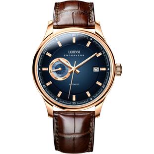 罗宾尼新款渐变蓝色全自动手表男士机械表男款官方正品复古商务