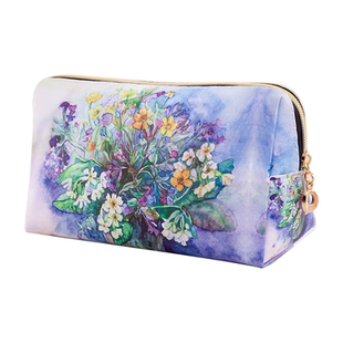 网红大容量PU化妆包随身便携彩色花朵洗漱袋防水旅行化妆品收纳包