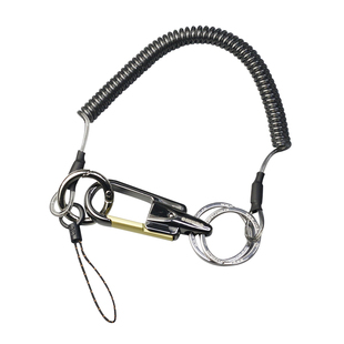 细钢丝弹簧绳腰挂式钥匙扣多功能伸缩挂绳老人防盗链可拆卸手机绳