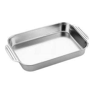 不锈钢烤鱼盘家用长方形烤鱼托盘加深烧烤盘烤鱼炉不粘盘通用烤盘