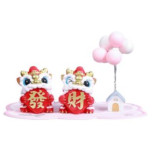 故宫文创国潮摆件石狮子小泥人泥塑风狮爷家居办公礼品桌面装饰品