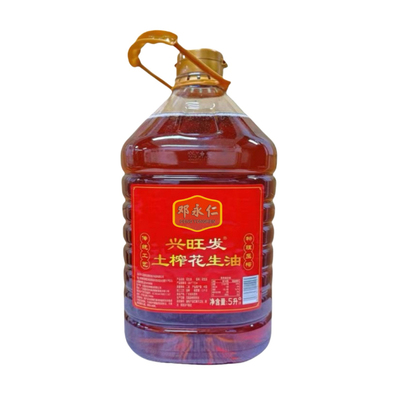 邓永仁土榨花生油二级物理压榨花生油肠粉家庭炒菜厨房商用5升