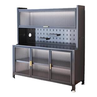 雪山岩板厨房置物架餐边储物落地多层微波炉多功能收纳碗柜橱柜子