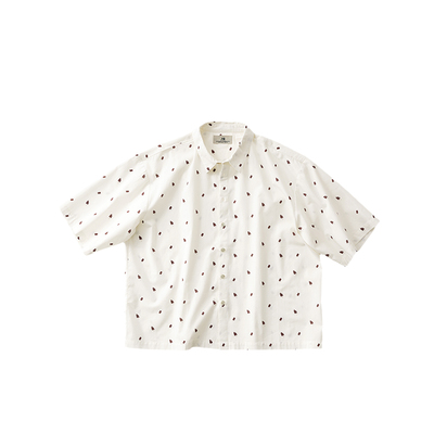 纯棉冰淇淋短袖衬衫印花上衣