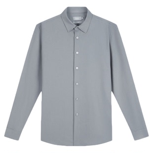 ZIOZIA九牧王旗下男装衬衫秋季莫代尔商务长袖白色衬衣ZWDC3123