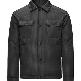 HLA/海澜之家山不在高系列羽绒服24秋冬新花纹翻领远红外外套男