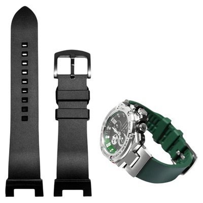 适配卡西欧GSHOCK钢铁之心GST-B100/S130/W300/400改装氟橡胶表带