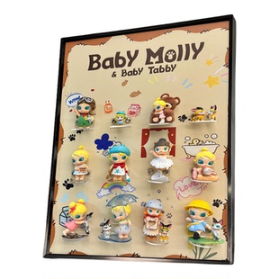 泡泡玛特babymolly盲盒收纳装饰画立体挂画墙潮玩展示架相框哭娃