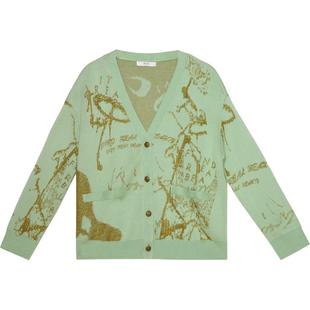 it'real瑞尔针织开衫V领宽松长袖春季新款外搭洋气针织上衣女