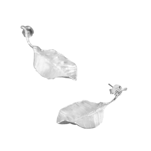 梵灵原创小众设计秋叶耳环S925纯银优雅精致长款耳饰文艺复古