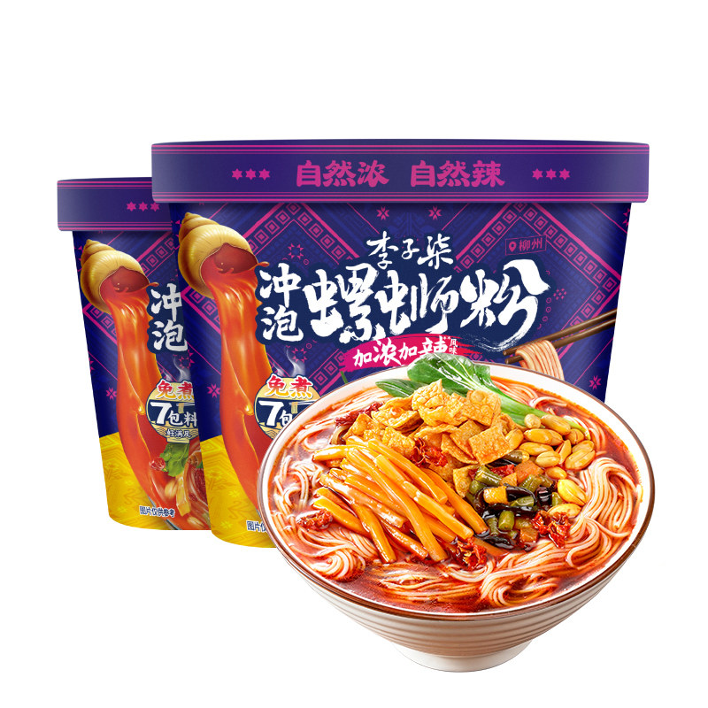 李子柒冲泡型螺蛳粉230g5桶加浓加辣风味