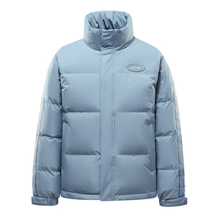 马克华菲【新国标】90绒子含量字母袖立领短款羽绒服男冬季外套