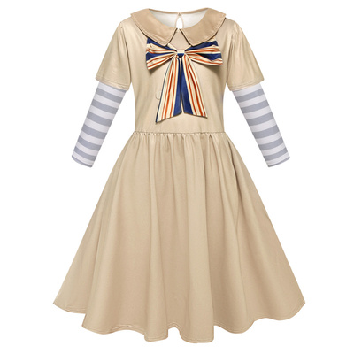 梅根新款儿童假两件翻领裙