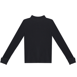 柒院家大码女半高领圆领长袖T恤2025秋冬宽松显瘦遮肉保暖打底衫