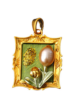 油画风吊坠中古vintage