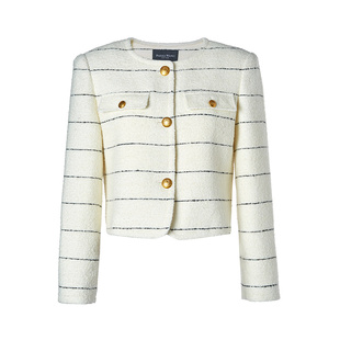 Parisa Wang羊毛短外套粗花呢夹克小香风通勤轻奢质感 纽约系列