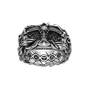 [新品]ROCKRIDE天秤座戒指 新款重生十二星座气质高级男925银送礼