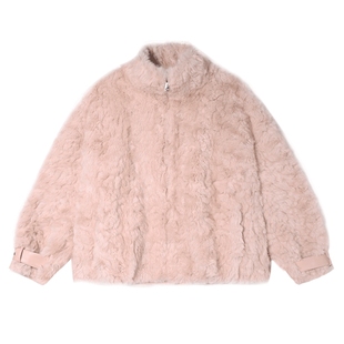 白鹿语高级感立领毛绒环保皮草25秋冬新款千金风厚款保暖毛感外套